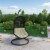 Parlay Swing Outdoor Patio Fabric Lounge Chair - Espresso Beige Perspective: bottom