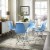 Paris Dining Side Chair - Blue Perspective: bottom