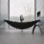 ALFI brand HammockTub1-BM Black Matte 79  Acrylic Suspended Wall Mounted Hammock Bathtub Perspective: bottom