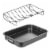 Non-Stick Carbon Steel Roasting Pan with Rack, V Shape Rack Perspective: bottom