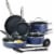 Blue Diamond Cookware Set - Blue Perspective: bottom