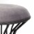 Adore Decor Lulu Velvet Upholstered Vanity Stool Fully Assembled Black and Gray Perspective: bottom