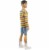 Barbie Ken Fashionistas Doll #175 with Sculpted Brunette Hair Wearing Colorful Striped Shirt Perspective: bottom