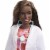 Barbie Doctor Doll, Brunette Hair, Curvy Shape, Doctor Coat, Print Dress, Stethoscope Perspective: bottom