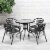 Flash Furniture 31.5 Round Glass Top Patio Dining Table in Black Perspective: bottom