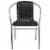 Flash Furniture  Commercial Aluminum & Black Rattan Indoor & Outdoor Restaurant Stack Chair Perspective: bottom