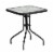 Flash Furniture 23.5'' Square Glass Metal Table with 2 Black Rattan Stack Chairs Perspective: bottom