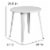 Flash Furniture CH-51090-29-WH-GG 30 in. Round White Metal Indoor & Outdoor Table Perspective: bottom