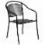 Flash Furniture 3 Piece 28 Square Steel Flower Print Patio Dining Set in Black Perspective: bottom