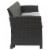 Flash Furniture Wicker Patio Sofa in Dark Gray Perspective: bottom