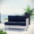 Shore Right-Arm Corner Sectional Outdoor Patio Aluminum Loveseat - Silver Navy Perspective: bottom