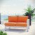 Shore Right-Arm Corner Sectional Outdoor Patio Aluminum Loveseat - Silver Orange Perspective: bottom