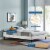 Reign Twin Performance Velvet Platform Bed Frame Light Gray Perspective: bottom