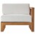 Ergode Upland Outdoor Patio Teak Wood Right-Arm Chair - Natural White Perspective: bottom