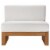 Ergode Upland Outdoor Patio Teak Wood Armless Chair - Natural White Perspective: bottom