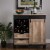 Glitzhome Modern Industrial Wine Cabinet with Sliding Door - Black/Natural Perspective: bottom
