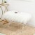 Glitzhome Faux Fur Upholstered Bench with Acrylic X-Leg - White / Clear Perspective: bottom
