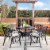 Glitzhome Cast Aluminium Patio Garden Round Dining Table- Black Perspective: bottom