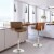 Glitzhome Set of Two Mid-century Yellowish-brown Leather Adjustable Height Swivel Bar Stool Perspective: bottom