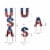 Glitzhome Patriotic Metal USA Yard Stake Perspective: bottom