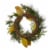 Glitzhome Iced Magnolia Berry Pine Wreath With Lights Perspective: bottom