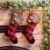 Glitzhome Two Pack 21 Inch Length Fur Black/Red Buffalo Plaid Stocking Perspective: bottom