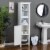 Glitzhome 65.55 Inch White Bathroom Free Standing Cabinet with 3-Shelf and 1 Shutter Door Perspective: bottom