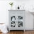 Glitzhome 32 Inch Tall Wood Textured Floor Storage Cabinet with Double Drawers, Gray Perspective: bottom