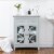 Glitzhome 32 Inch Tall Wood Textured Floor Storage Cabinet with Double Drawers, Gray Perspective: bottom