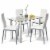 5 Piece Table Chair Dining Set Glass Metal Kitchen Furniture Perspective: bottom