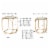 Glitzhome Nesting End Tables, Gold Glass Top Metal Frame for Indoor & Outdoor Perspective: bottom