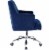 Office Chair in Blue Velvet and Chrome Perspective: bottom