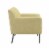 Fabric Upholstered Accent Chair with Metal Legs in Lemon and Black Perspective: bottom