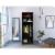Aurora Armoire, Two Internal Shelves, Rod, Two-Door Armoire-Black, For Bedroom Perspective: bottom