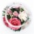 Fiora Flower Long-Lasting Pink Roses and Orchids with Greenery in a Round Glass Vase Perspective: bottom
