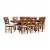 Linon Kraven Nine Piece Wood Dining Set in Dark Hazelnut Brown Perspective: front