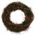 Northlight 13 Green and Brown Moss and Twig Artificial Spring Wreath - Unlit Perspective: front