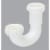 Do it Best 1-1/2 In. or 1-1/4 In White Plastic J-Bend, Carded 403236 Perspective: front