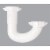 Do it Best 1-1/2 In. or 1-1/4 In.. White Plastic J-Bend, Carded 403799 Perspective: front