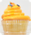 Whipped Satin Yellow Cupcake With Icing Perspective: front