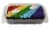 Bakery Fresh Chocolate Bar Cake with Rainbow Buttercreme Icing Perspective: front