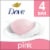 Dove Beauty Bar Soap for Soft Smooth Skin Pink Rosa Cleans & Moisturizes Perspective: front