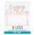 Unique® Party™ Gold Fleck Happy Birthday Cake Topper Perspective: front