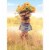 Avanti Girl Holding Hat Of Flowers Funny / Humorous Thank You Card Perspective: front