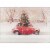 Avanti Small Red Car with Decorated Tree Going Through Roof Funny / Humorous Christmas Card Perspective: front