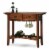 Leick Furniture Wood Mission Wine Table with Storage Drawers in Russet Oak Perspective: front