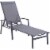 Hanover NAPLESCHS-GRY Aluminum Adjustable Outdoor Chaise Lounge Gray Perspective: front
