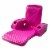 TRC Recreation Folding Baja II Lounge Portable Swimming Pool Float Flamingo Pink Perspective: front
