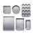 Calphalon 6 Piece Nonstick All Purpose Bakeware Set with Cookie Sheets, Silver Perspective: front