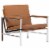 Studio Designs Home Atlas Leather and Metal Accent Chair in Caramel/Chrome Perspective: front